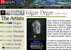 Snapshot of the Biography website